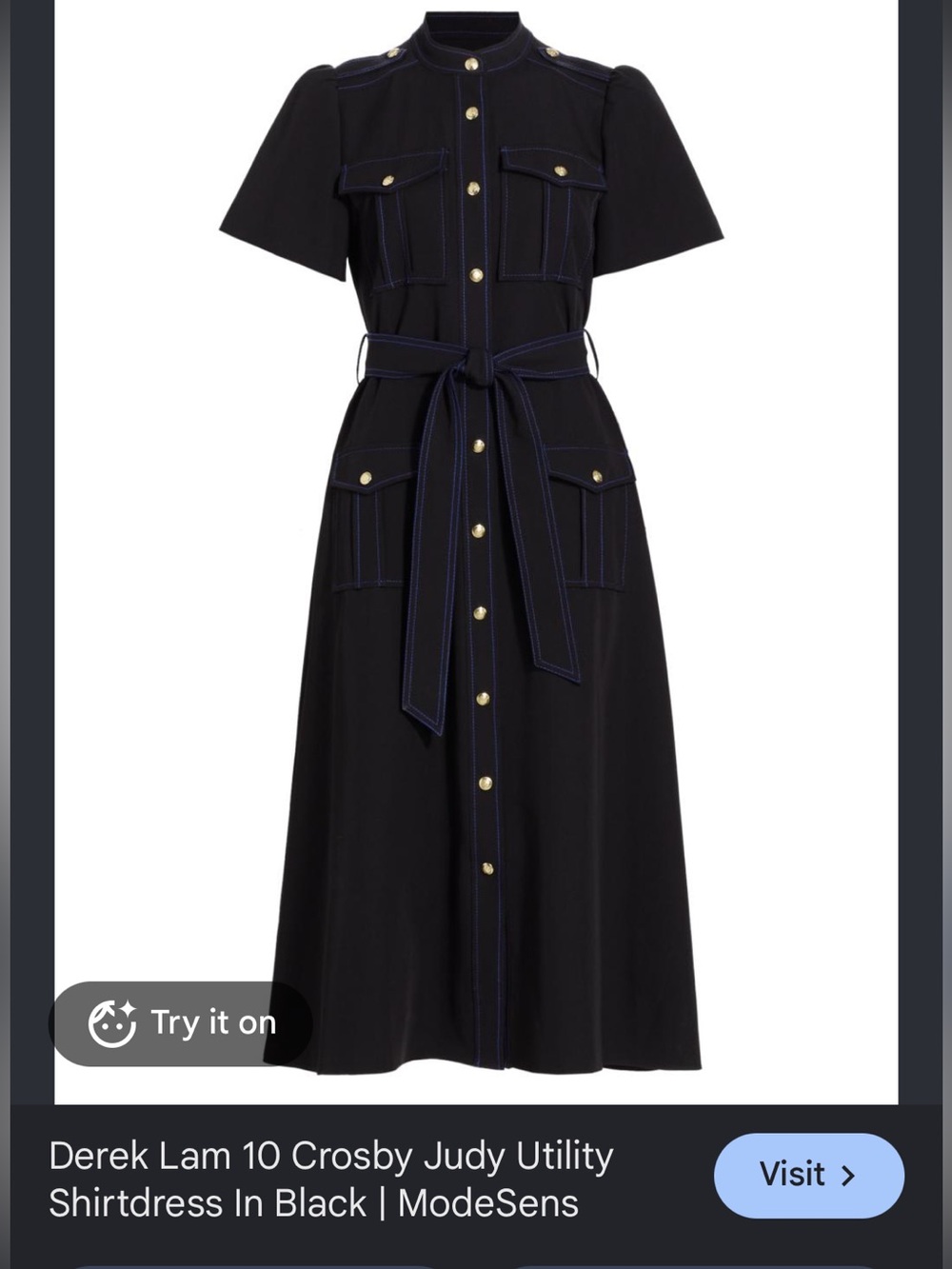 Derek Lam 10 Crosby Judy Utility Shirt Dress